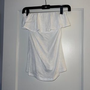 White strapless top